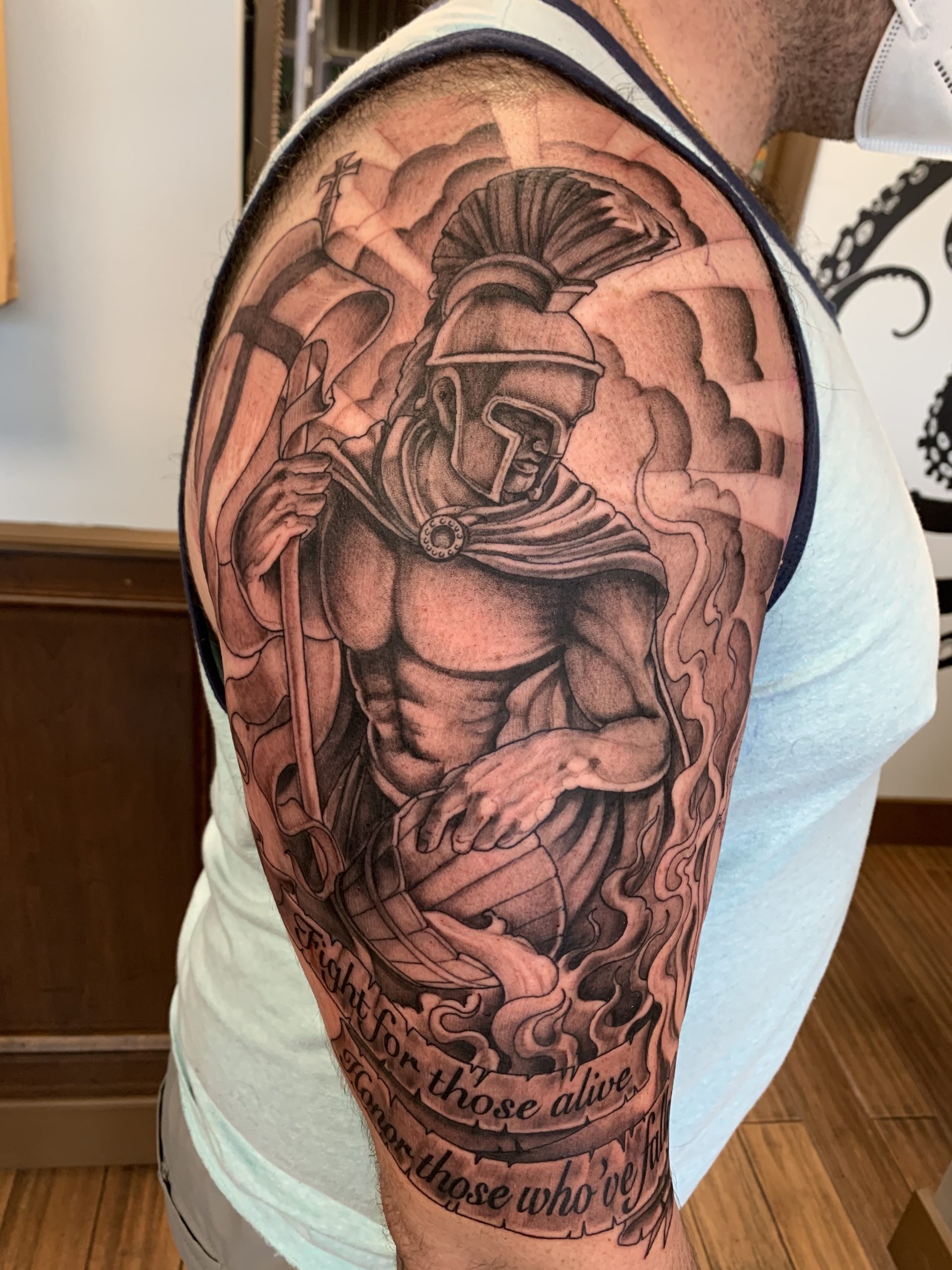 My horse from Dalis Temptation of St Anthony Done by Nick Friederich at  Heart of Gold in Hendersonville NC Im so proud  rtattoos